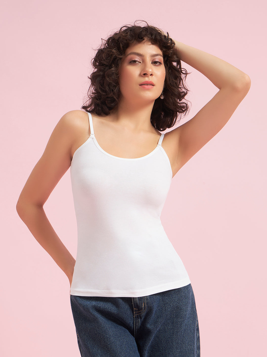 Effectinn Women’s Camisole Top – Soft Stretch Cotton Spaghetti Strap Tank(ADCM_0034)