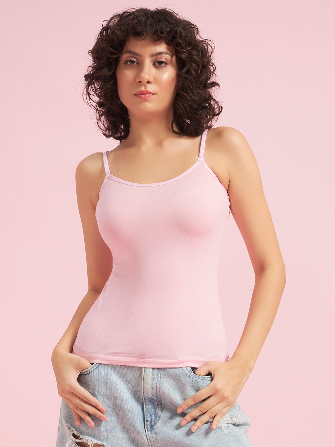 Effectinn Women’s Camisole Top – Soft Stretch Cotton Spaghetti Strap Tank(ADCM_0034)