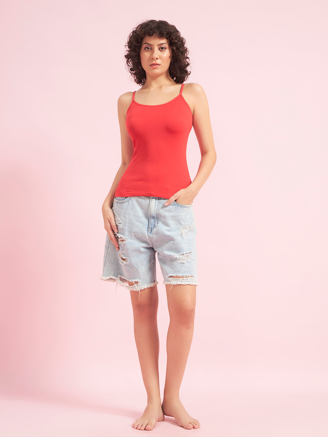 Effectinn Women’s Camisole Top – Soft Stretch Cotton Spaghetti Strap Tank(ADCM_0034)