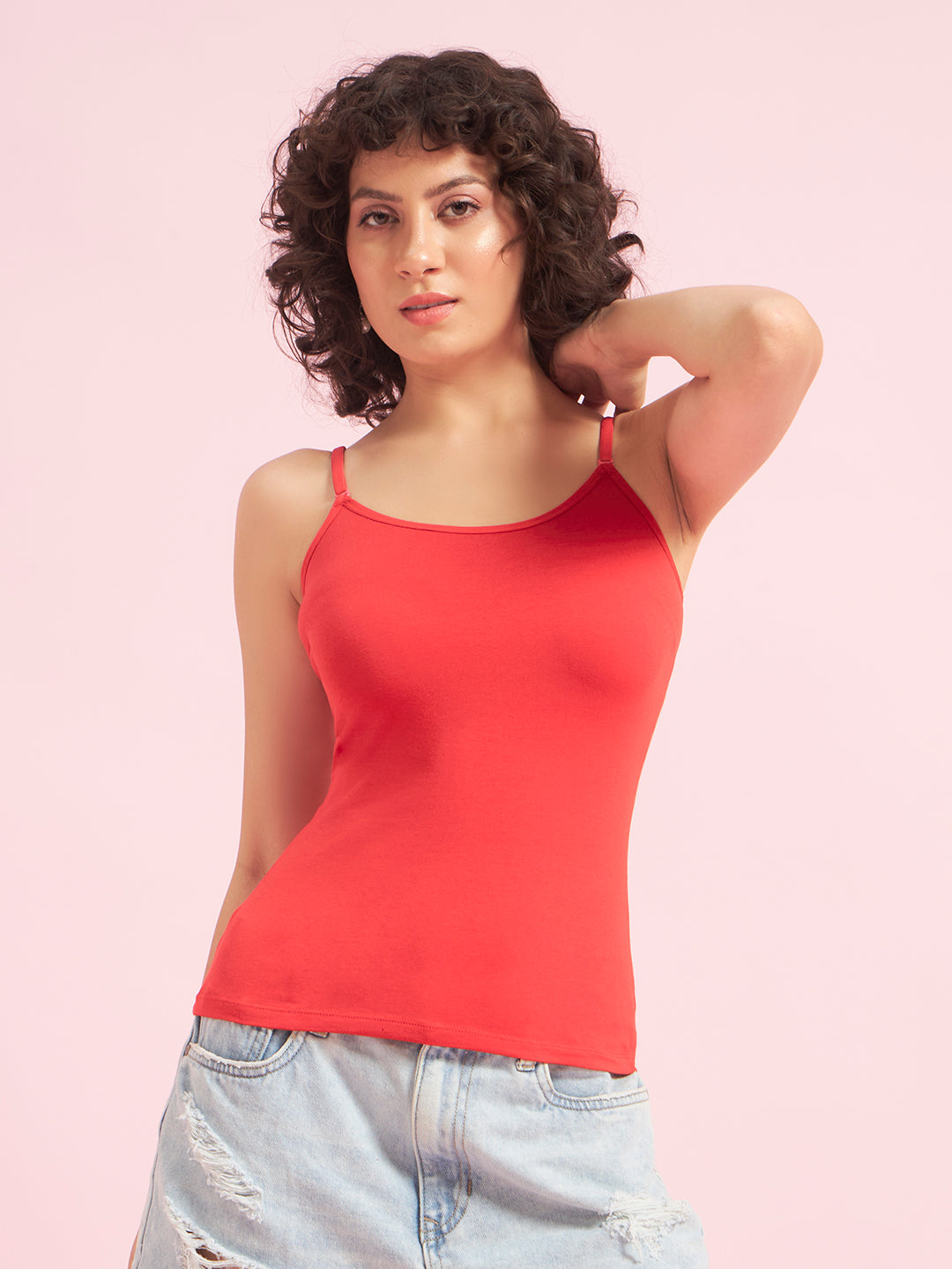 Effectinn Women’s Camisole Top – Soft Stretch Cotton Spaghetti Strap Tank(ADCM_0034)