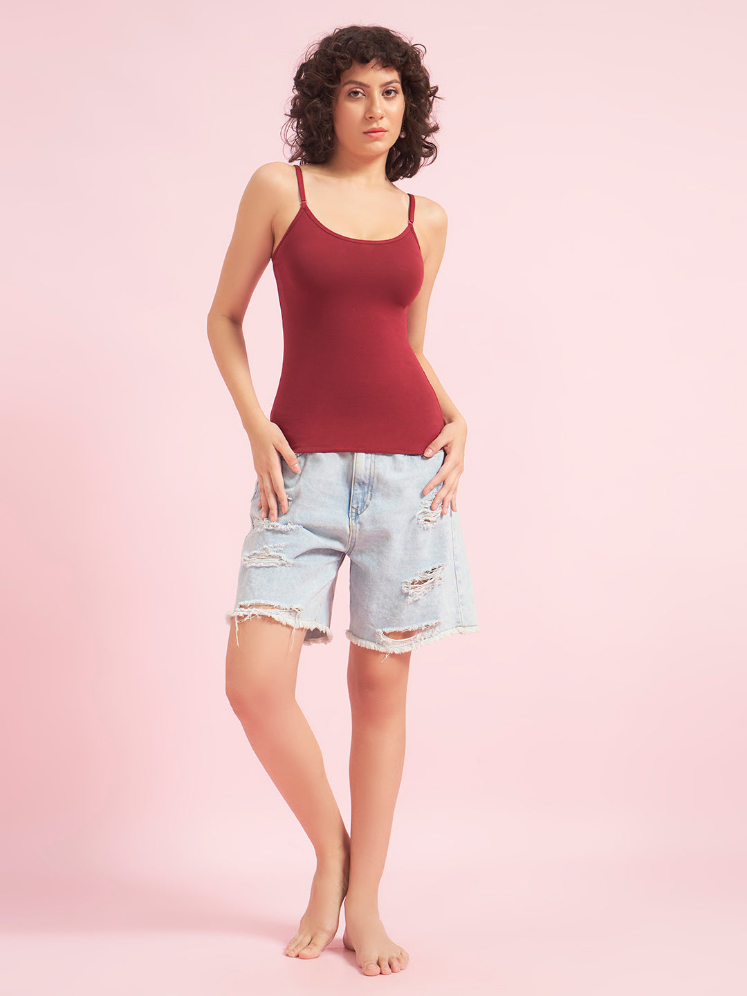 Effectinn Women’s Camisole Top – Soft Stretch Cotton Spaghetti Strap Tank(ADCM_0034)