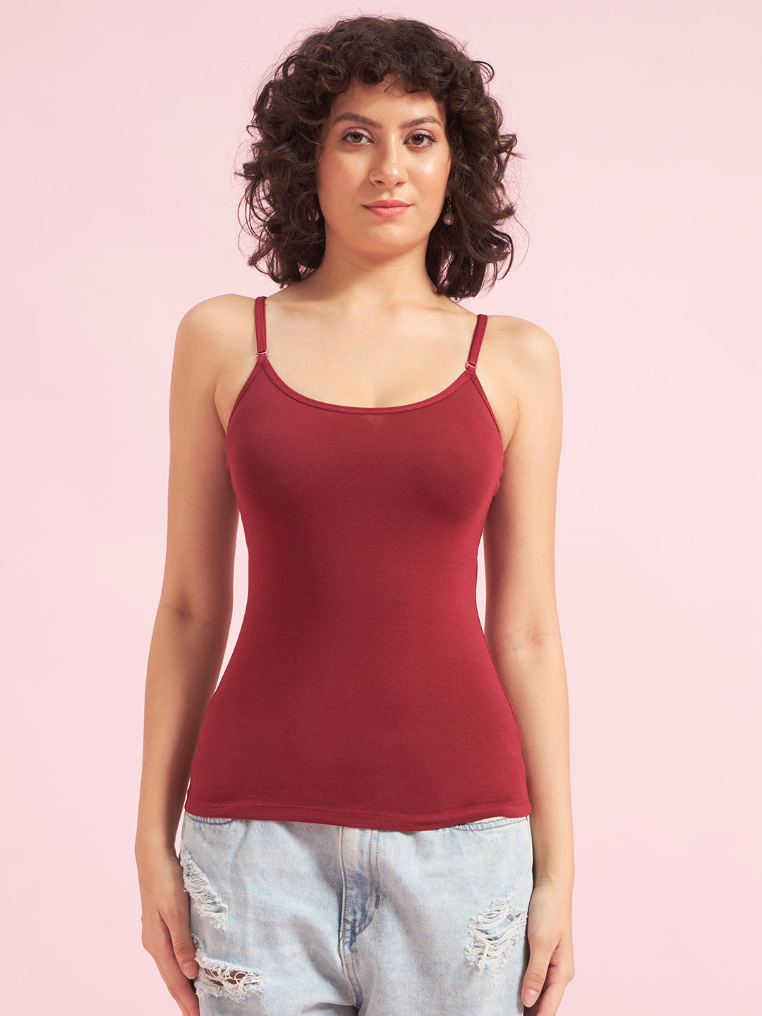 Effectinn Women’s Camisole Top – Soft Stretch Cotton Spaghetti Strap Tank(ADCM_0034)