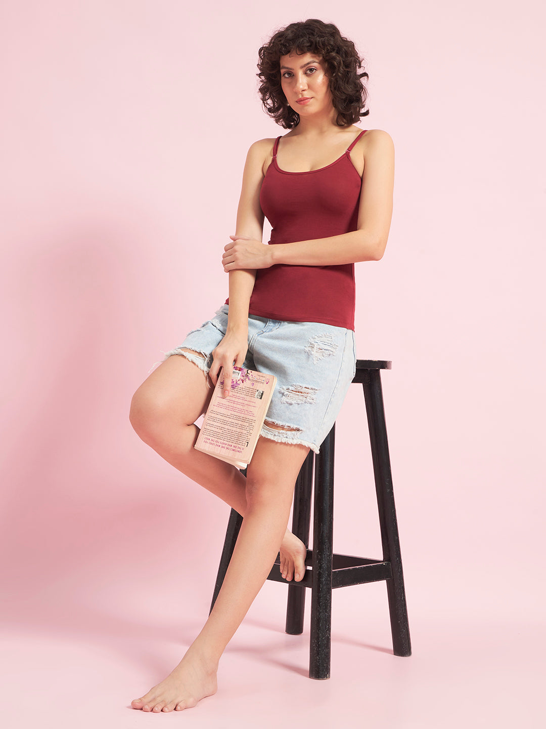 Effectinn Women’s Camisole Top – Soft Stretch Cotton Spaghetti Strap Tank(ADCM_0034)