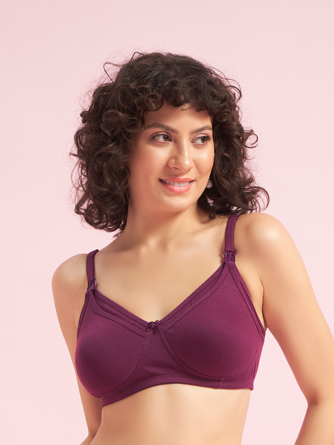 Effectinn Women’s Non-Padded Feeding Bra – Non-Wired Soft Cotton Maternity Nursing Bra
