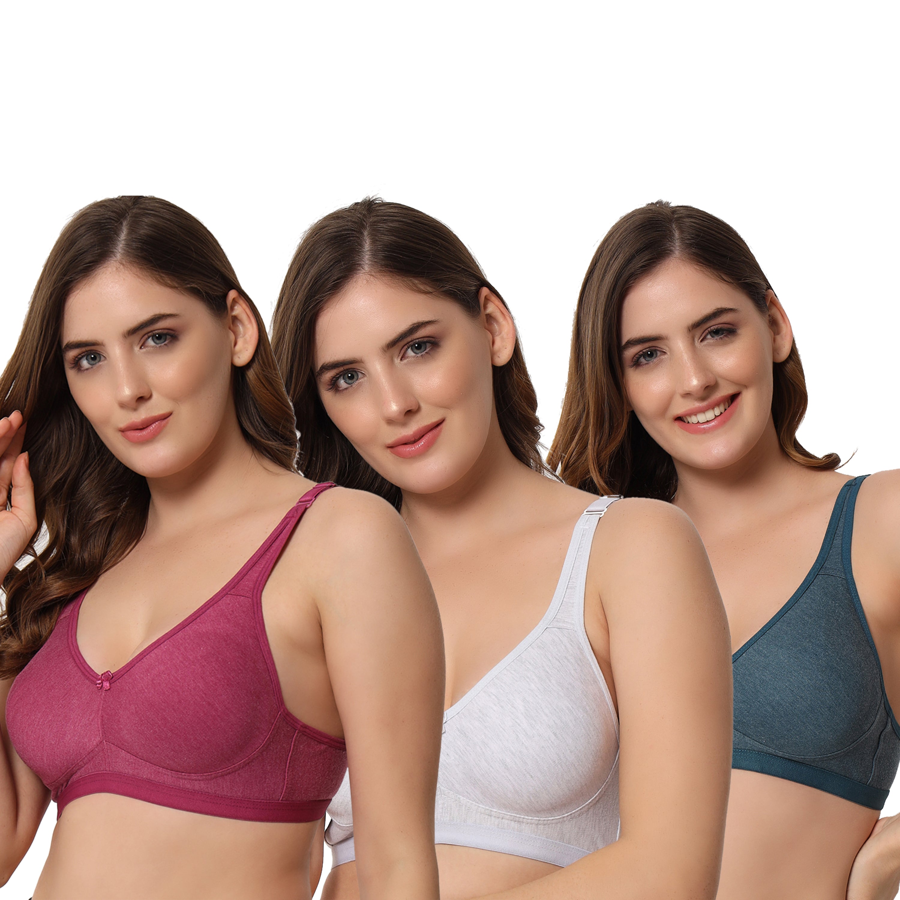 Effectinn Combo Pack Non_Wired, Full Coverage & Non Padded Bra (CMBE_01)