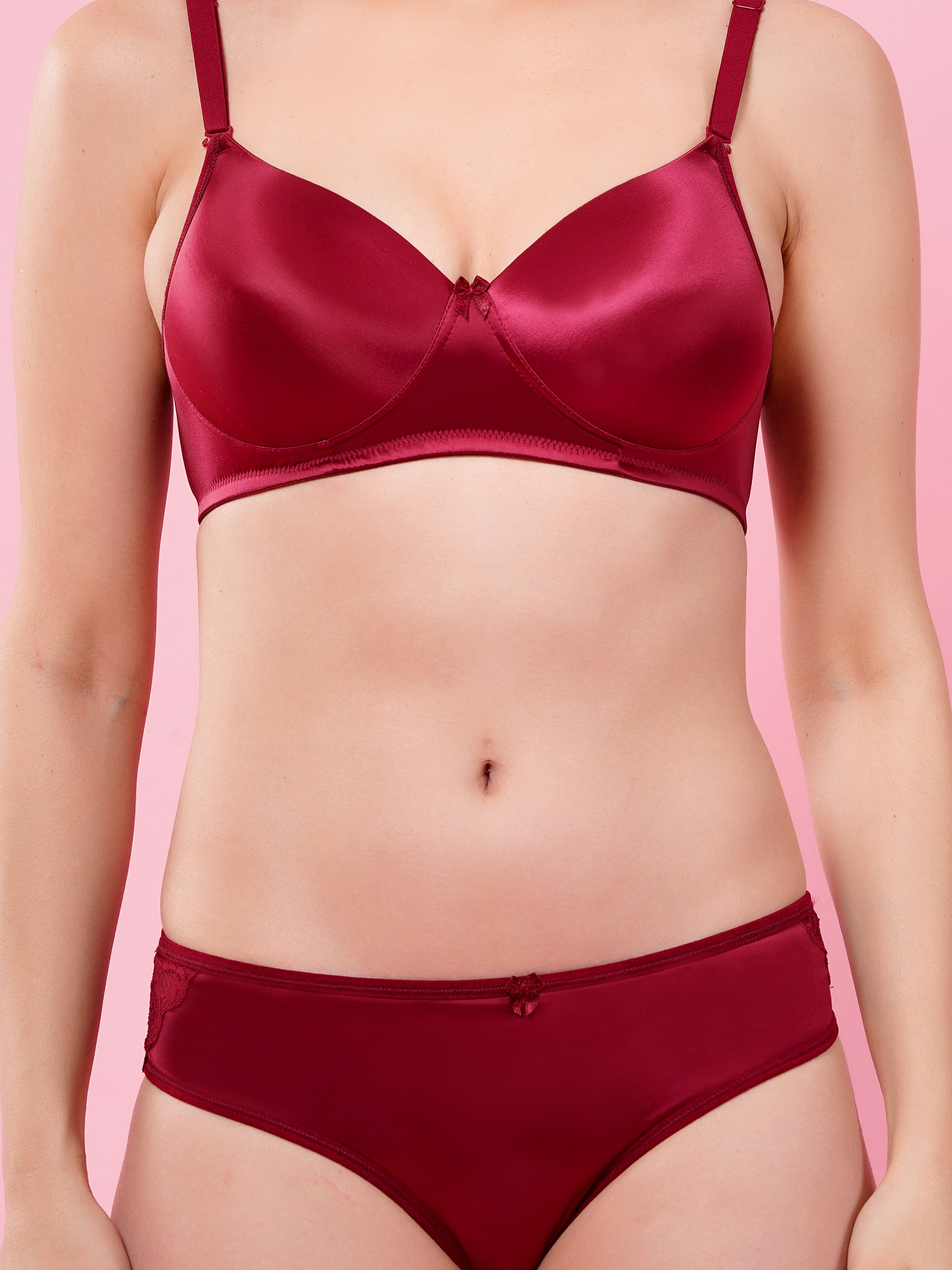 Shine Luxury Padded Bra & Panty Set | Elegant Smooth Fit Lingerie (BUTTER SHINE PAD SET)