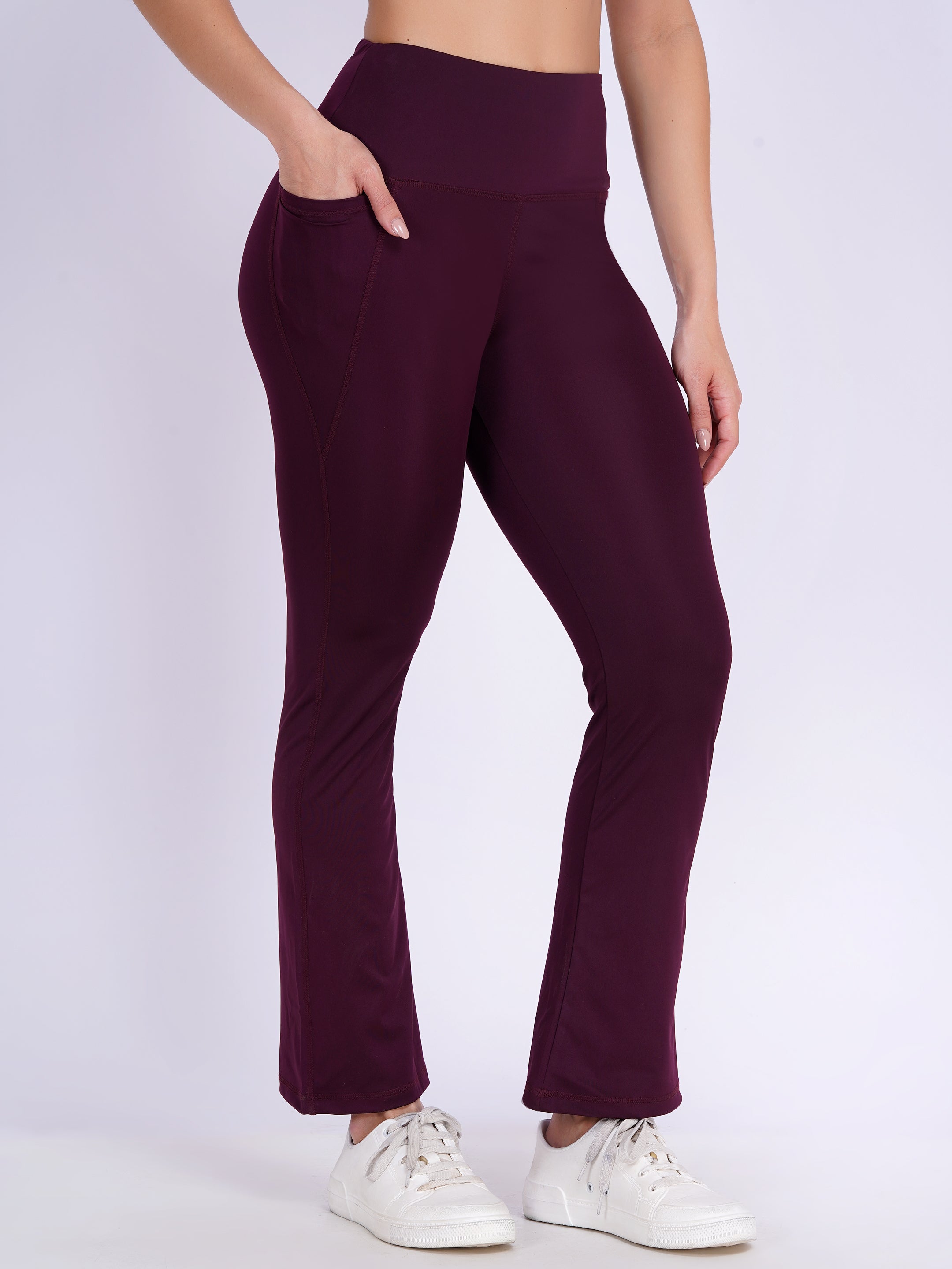 The Everywhere Flare Leggings | Deep Maroon