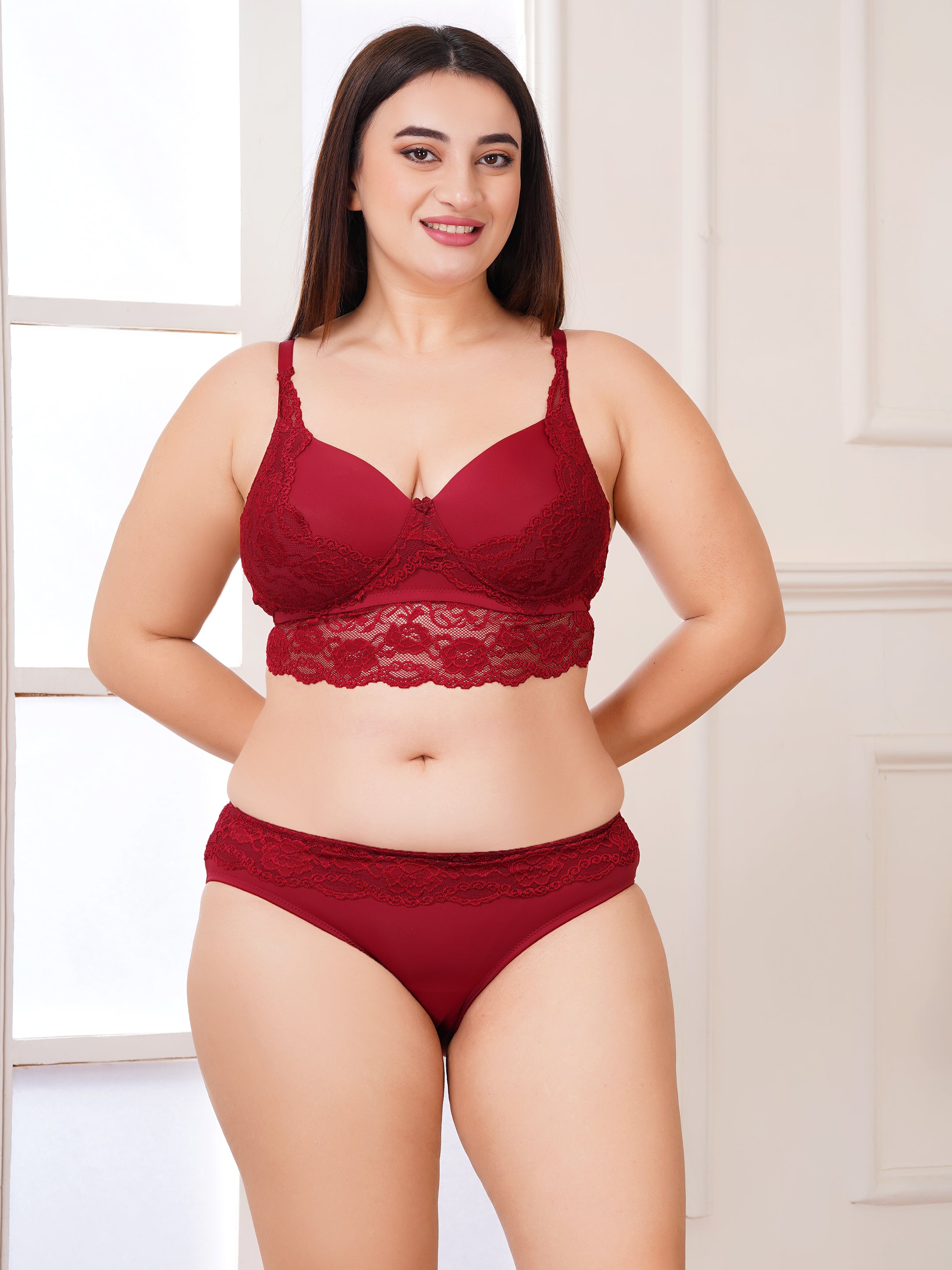 Premium Lace Bralette & Bikini Panty Set for Women | Comfortable Daily Wear Lingerie (1276)