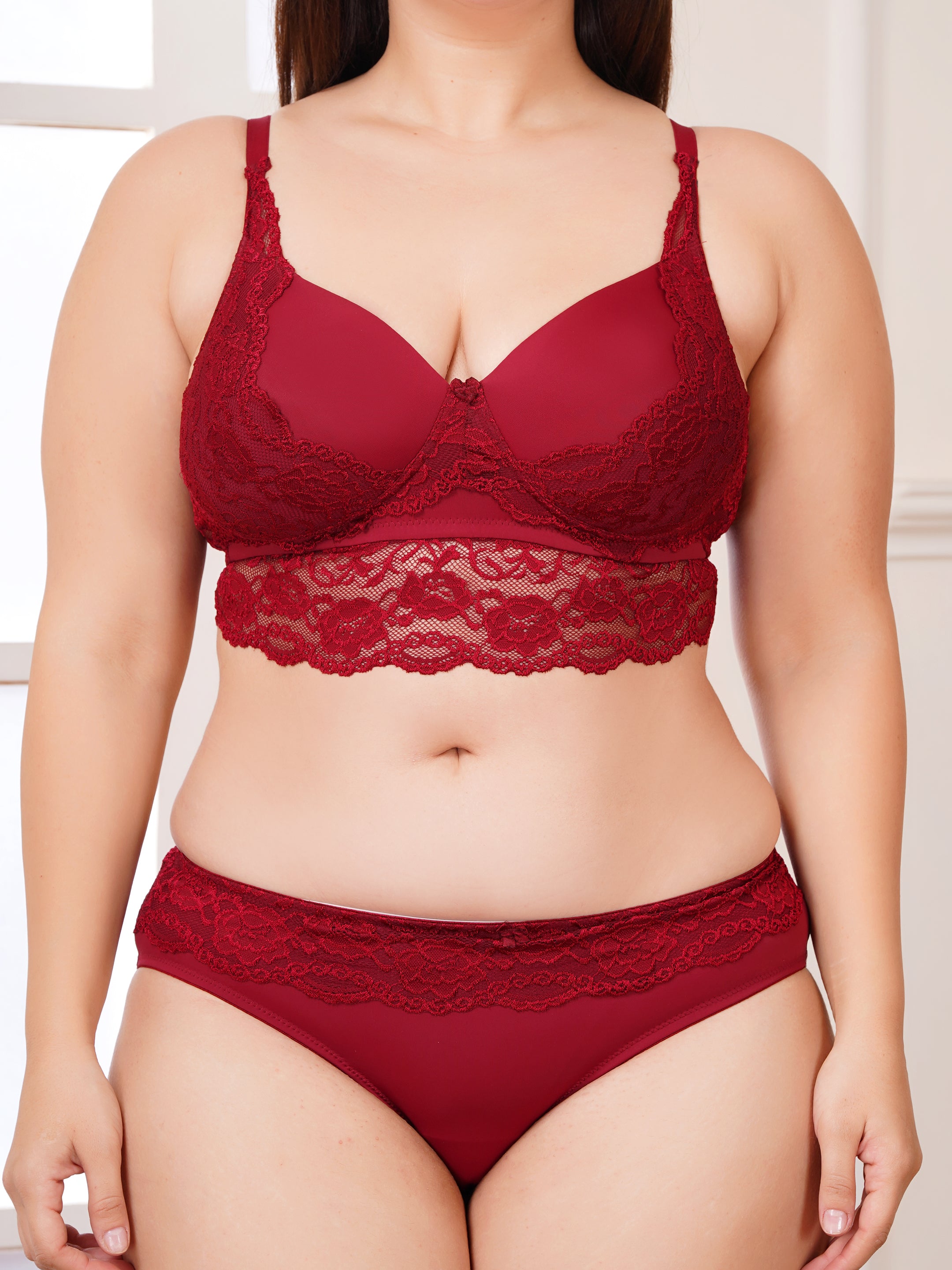 Premium Lace Bralette & Bikini Panty Set for Women | Comfortable Daily Wear Lingerie (1276)