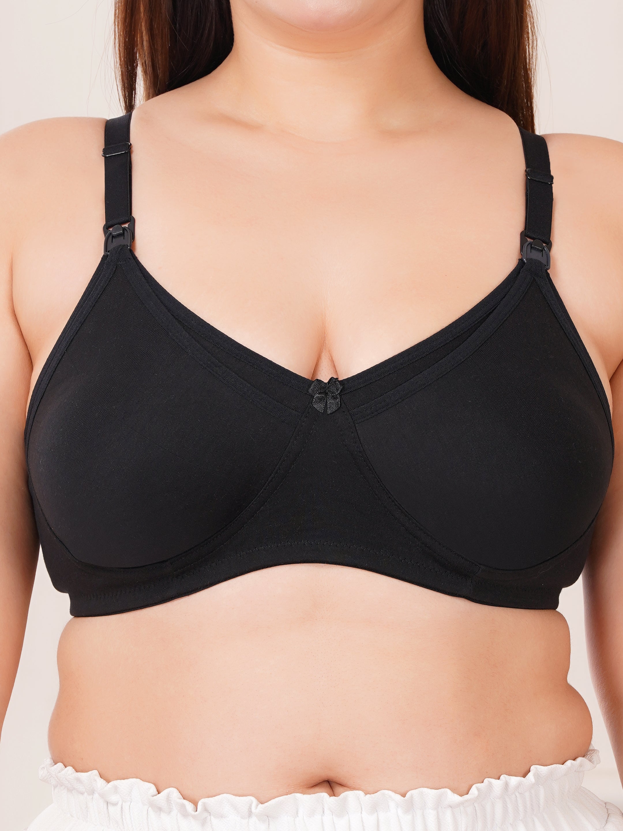 Soft Cotton Non-Padded Maternity Nursing Bra – Easy Feeding Bra for New Moms