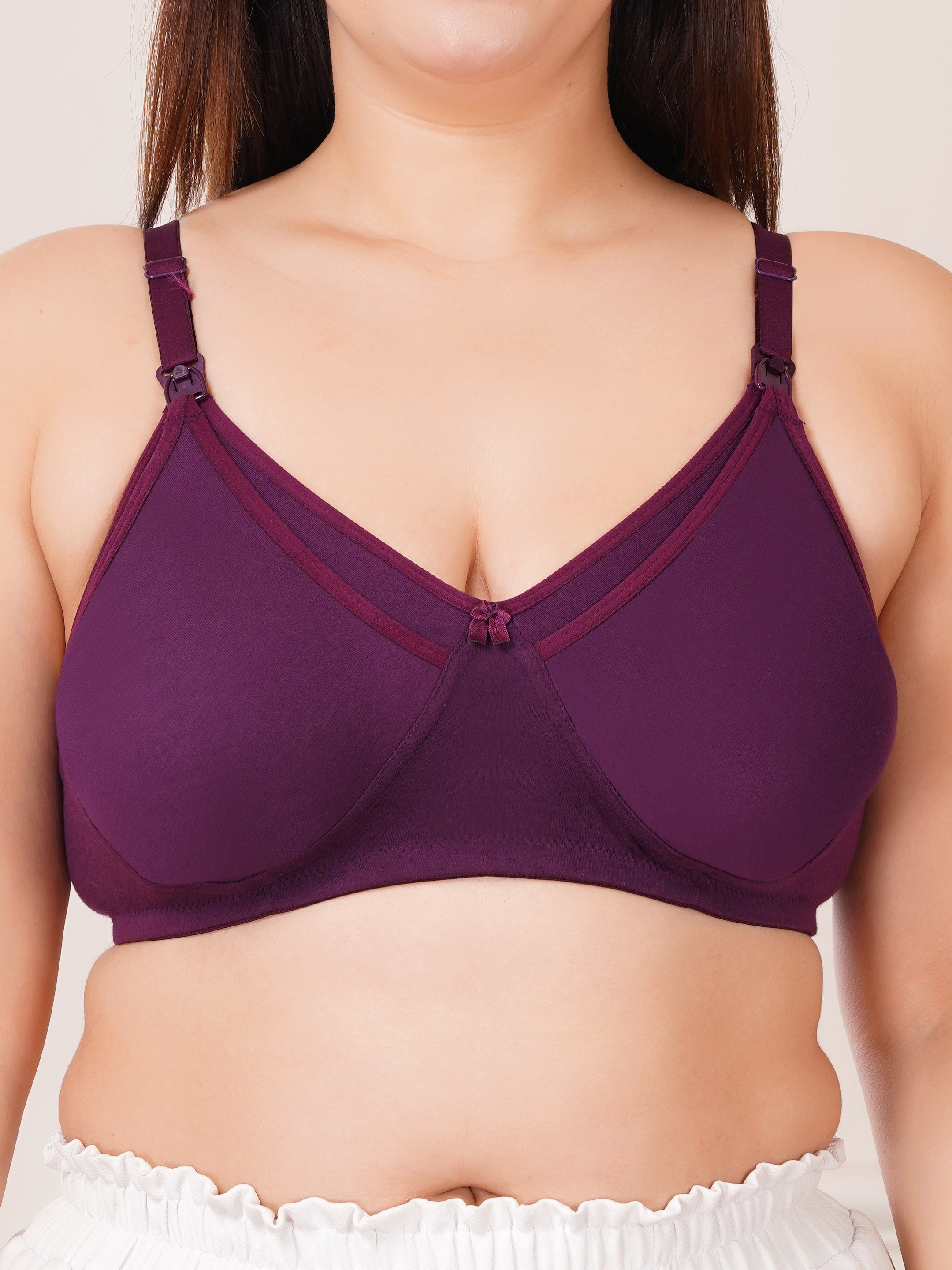 Soft Cotton Non-Padded Maternity Nursing Bra – Easy Feeding Bra for New Moms