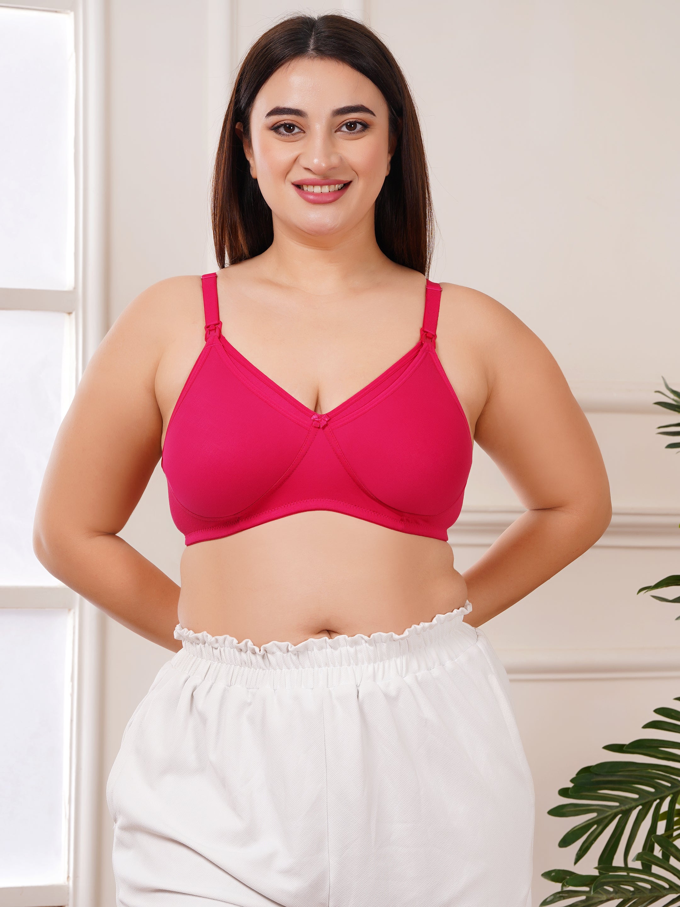 Soft Cotton Non-Padded Maternity Nursing Bra – Easy Feeding Bra for New Moms