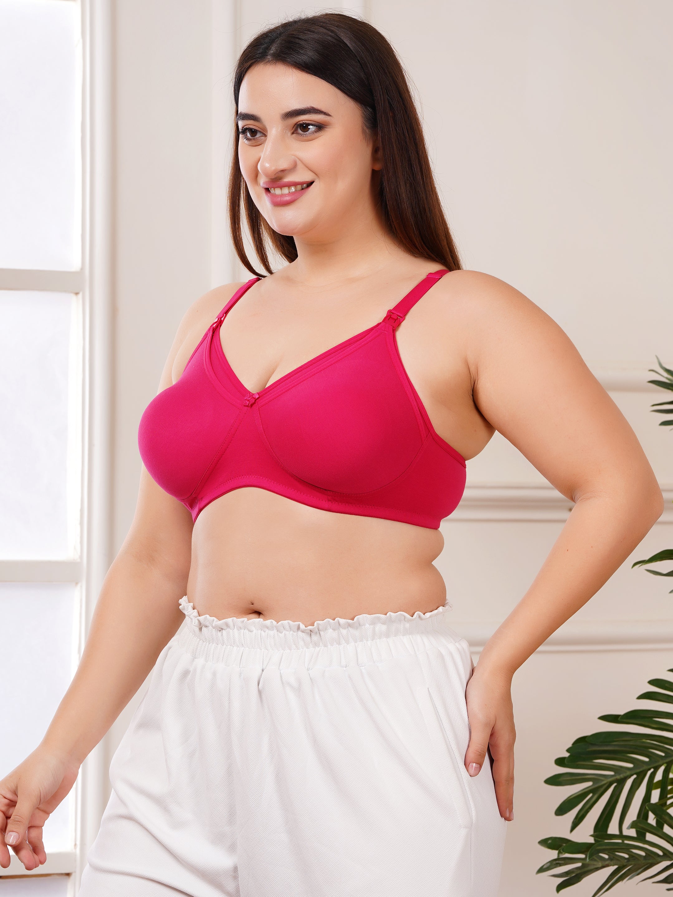 Soft Cotton Non-Padded Maternity Nursing Bra – Easy Feeding Bra for New Moms