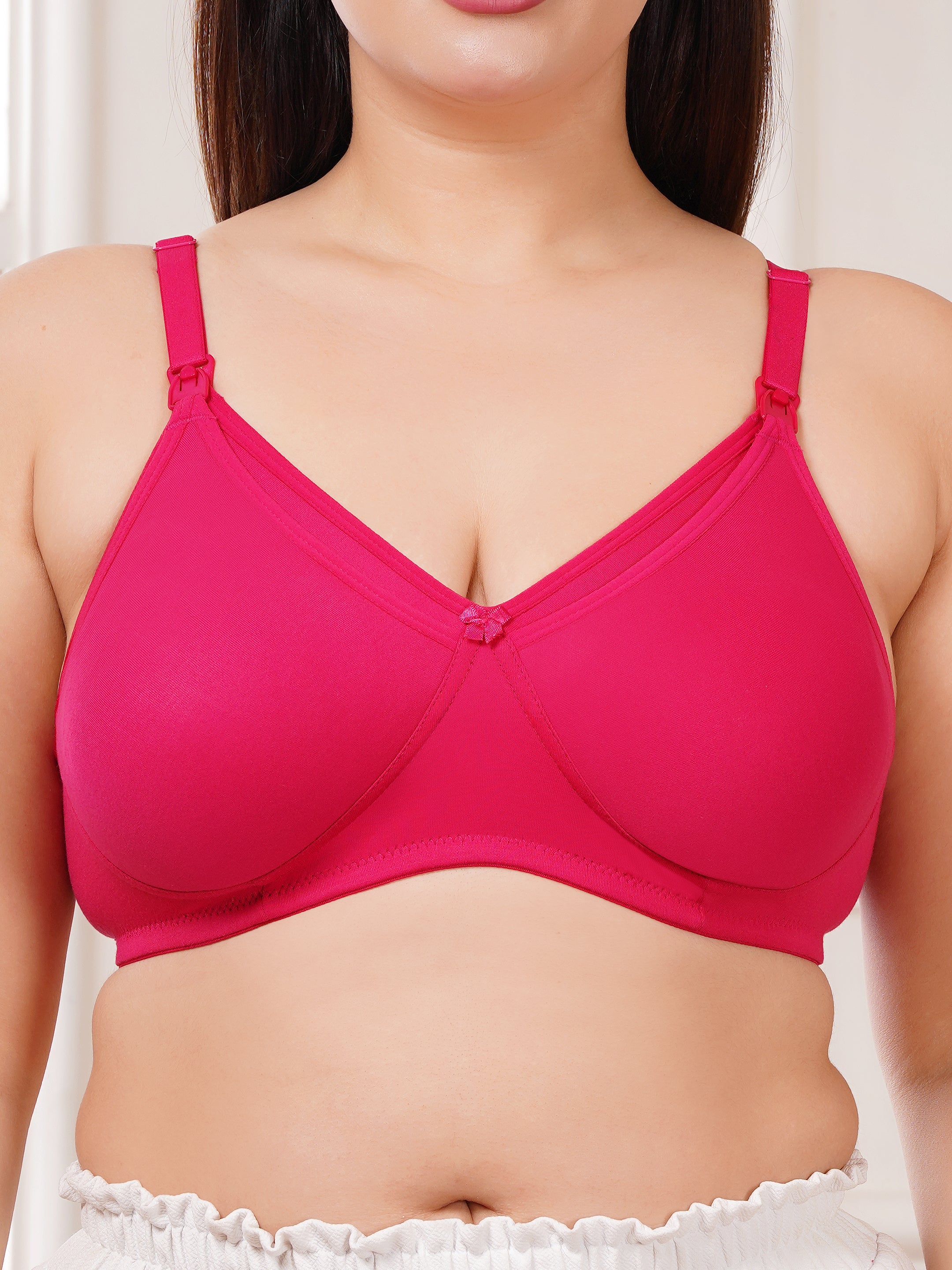 Soft Cotton Non-Padded Maternity Nursing Bra – Easy Feeding Bra for New Moms