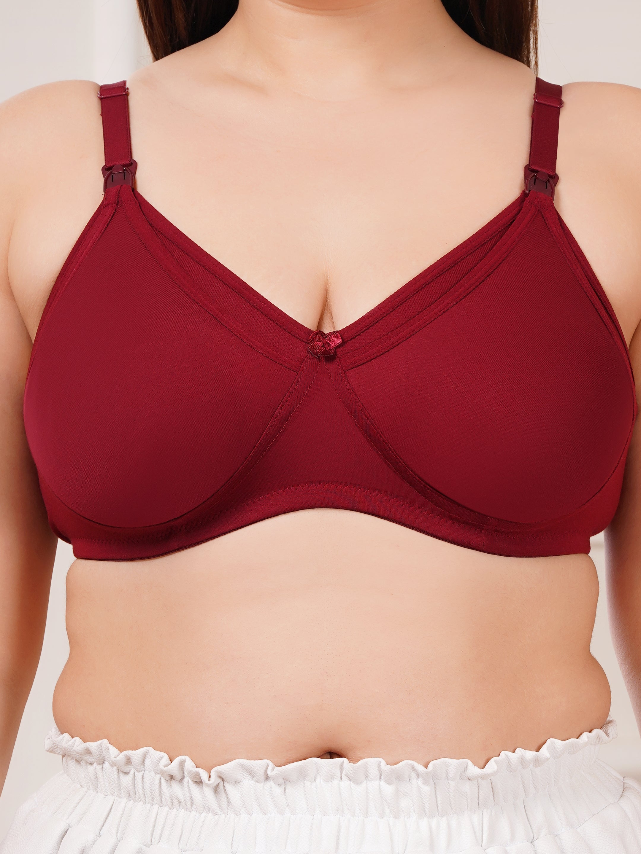 Soft Cotton Non-Padded Maternity Nursing Bra – Easy Feeding Bra for New Moms