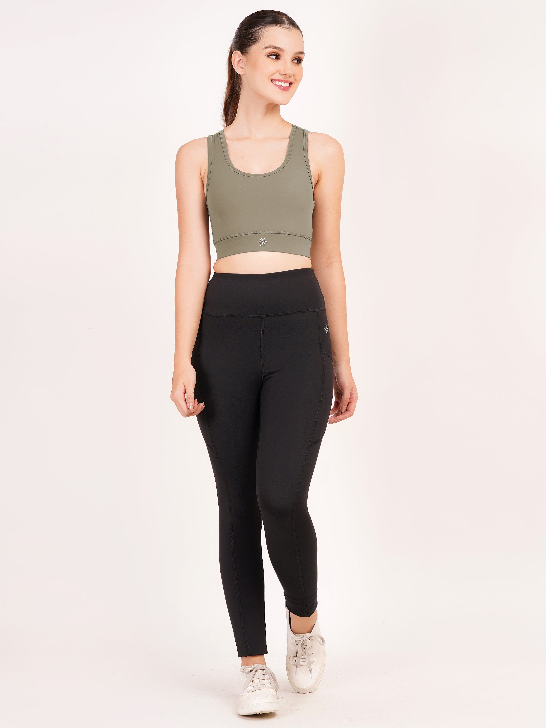 Classic Racerback Sports Bra | Olive Green
