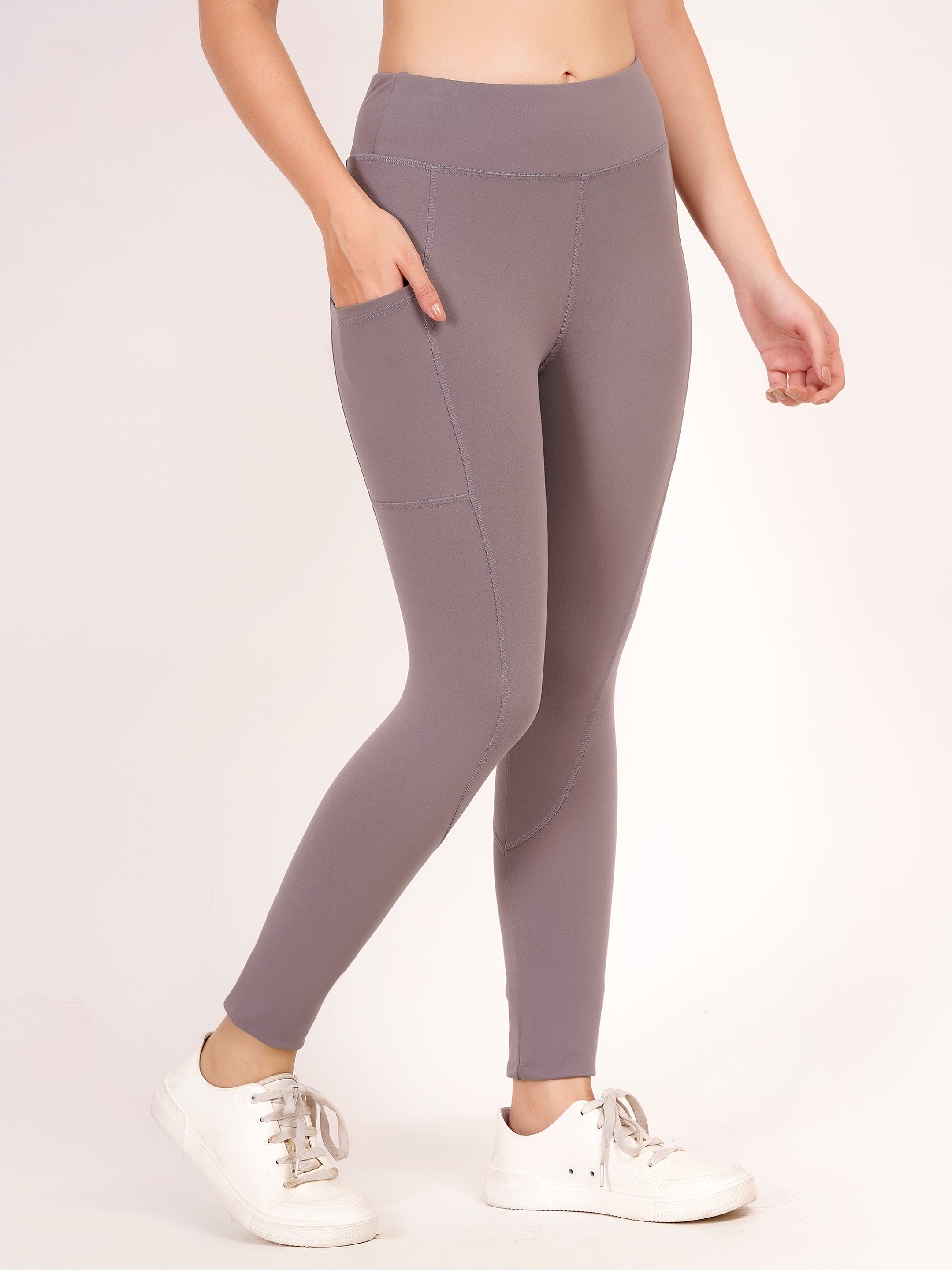 The Contour Ribbed Legging | Ash Lavender