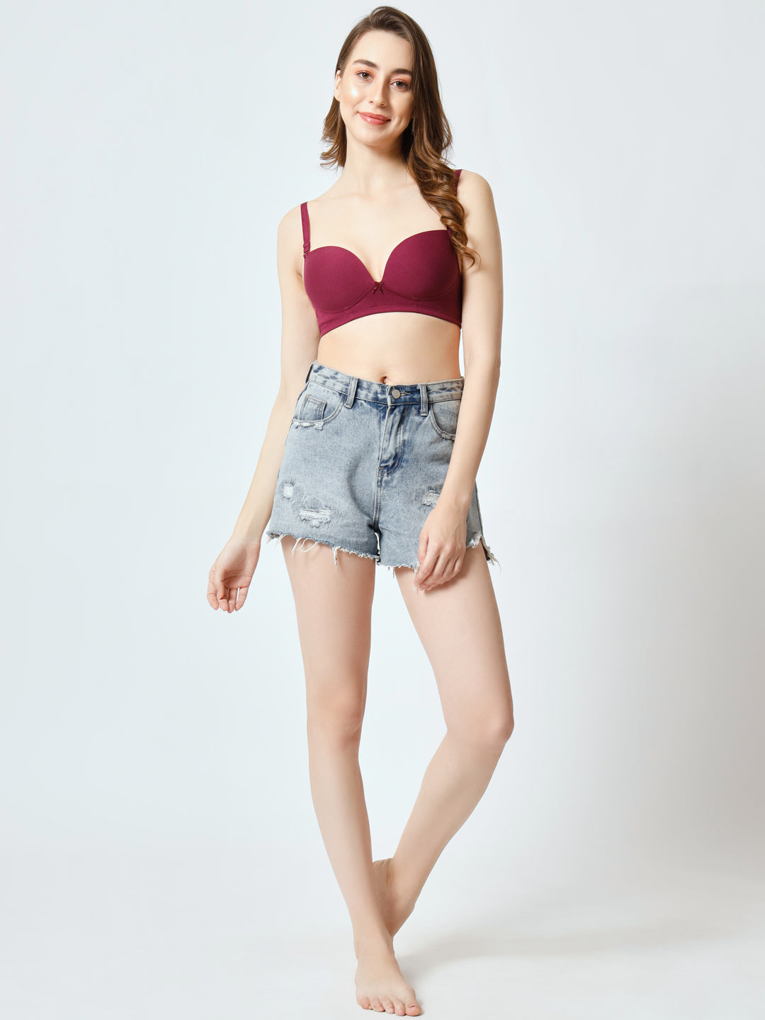 Effectinn_02 Padded Non-wired T-shirt Bra With Detachable Straps